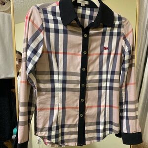 Burberry dress shirt plaid luxury button up cute preppy shirt top iconic